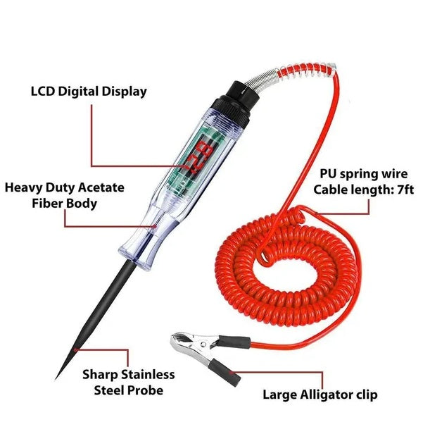 Digital Electric Voltage Circuit Tester Automotive Test Light Car Truck 6-24V US