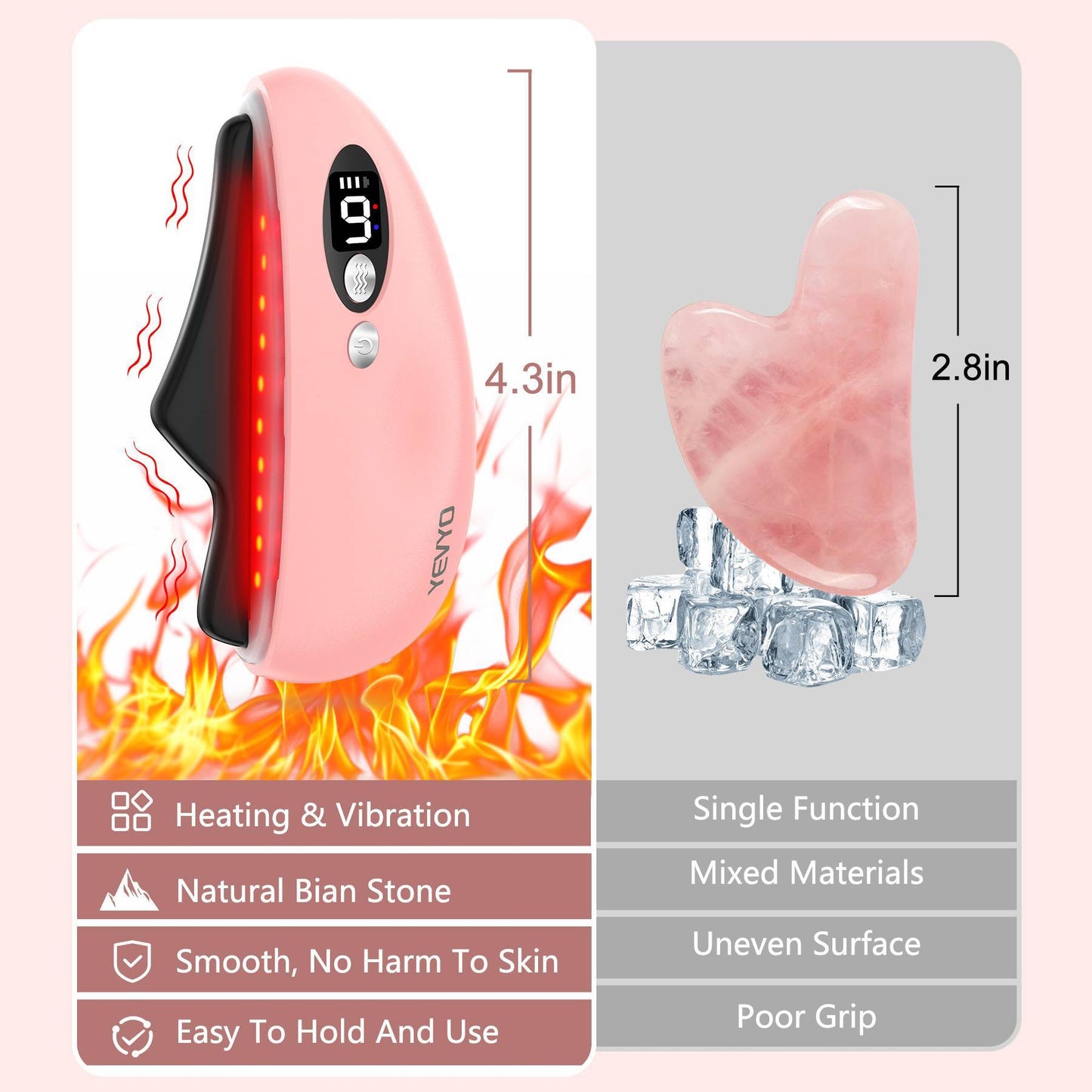 Gua Sha Facial Tool, Electric Black Obsidian Guasha Tool Massage Gua Sha Stone