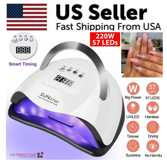 220W Nail Dryer LED Lamp UV Light Polish Gel Curing Machine Electric Manicure