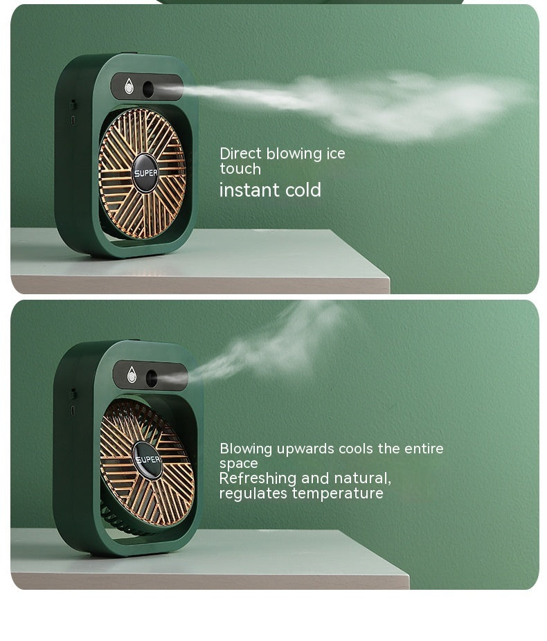 Air Conditioning Fan Desk Misting Fan Air Cooler Cooling USB Rechargeable Humidifier Portable Spray Fan With 3 Wind Speeds Mist Fan For Home