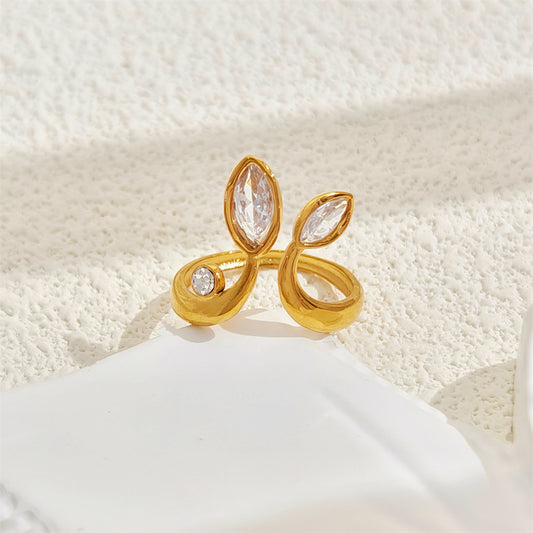 (18K Gold Plated Ring, Titanium Steel Ring)