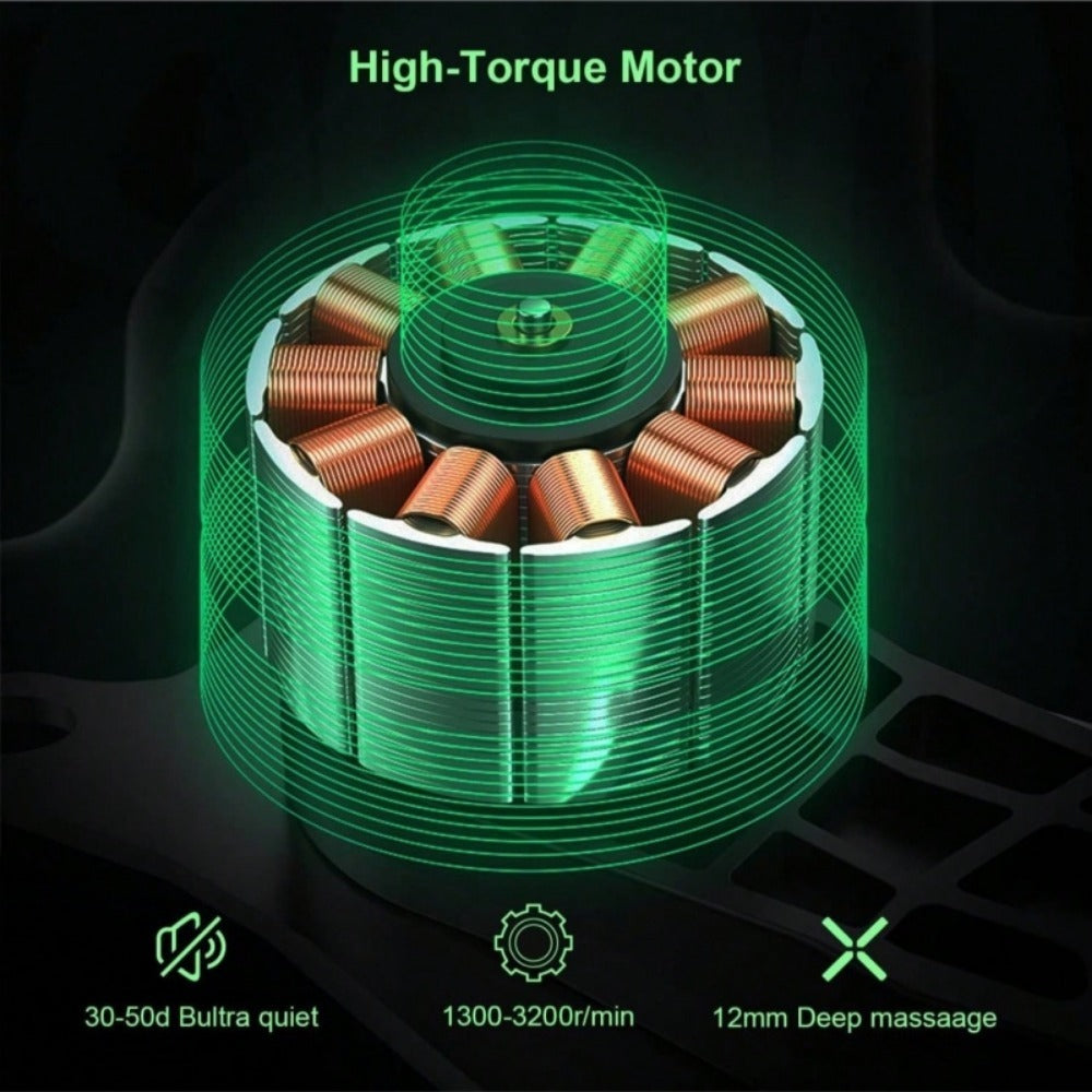 Massage Gun Deep Tissue Percussion Massager For Athletes, Handheld Body Back Muscle Massager Gun With 8 Massage Heads