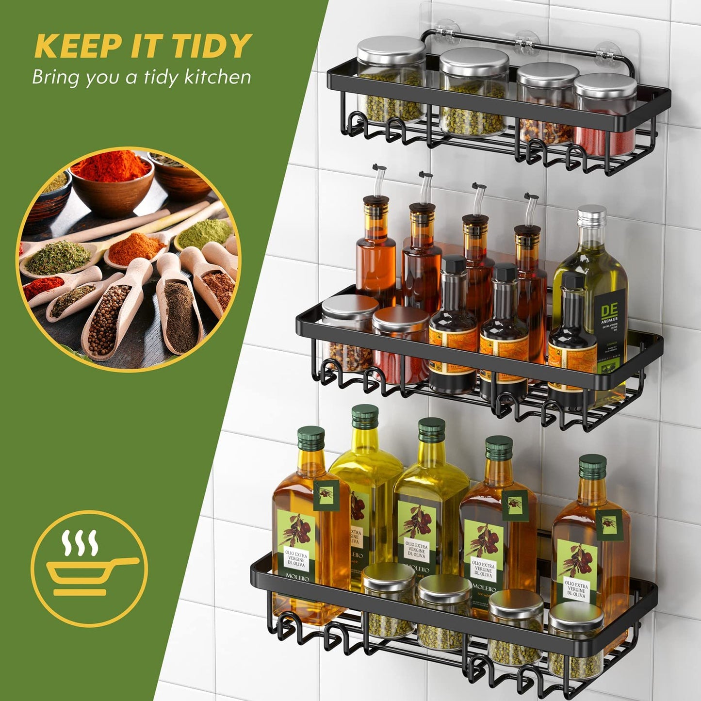 Heavy-duty Wall-mounted Shower Shelf Storage 2 Pack, Including Soap Dish And Toothbrush Holder, Suitable For Bathroom, Home And Kitchen, Black