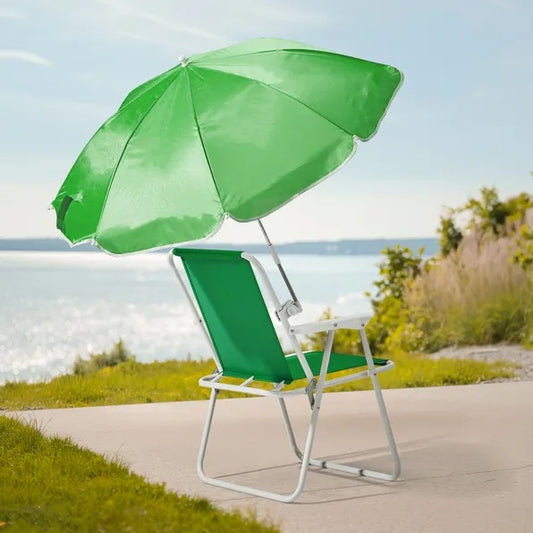 Folding Beach Chair With Umbrella For Adults Lightweight Porable Camping Chair With 265lbs Capacity
