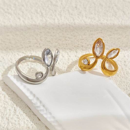 (18K Gold Plated Ring, Titanium Steel Ring)