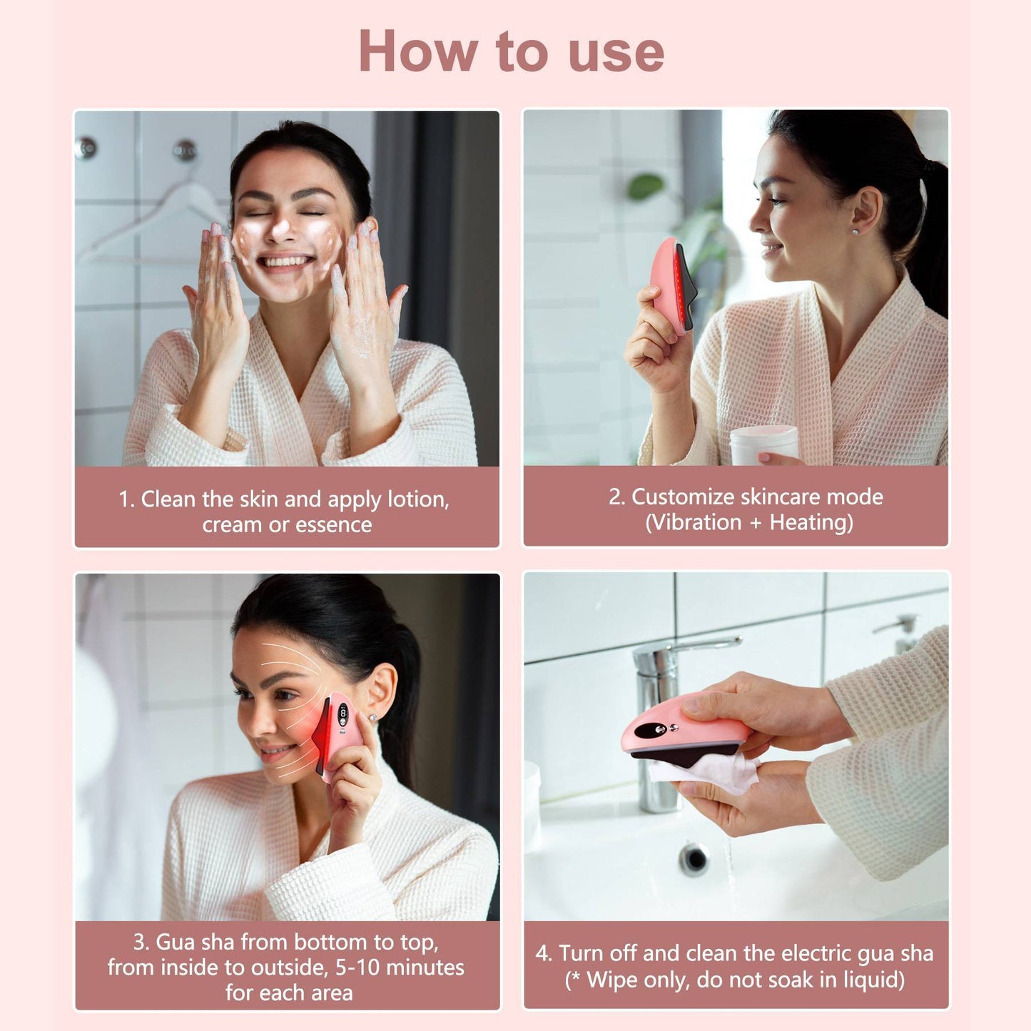 Gua Sha Facial Tool, Electric Black Obsidian Guasha Tool Massage Gua Sha Stone