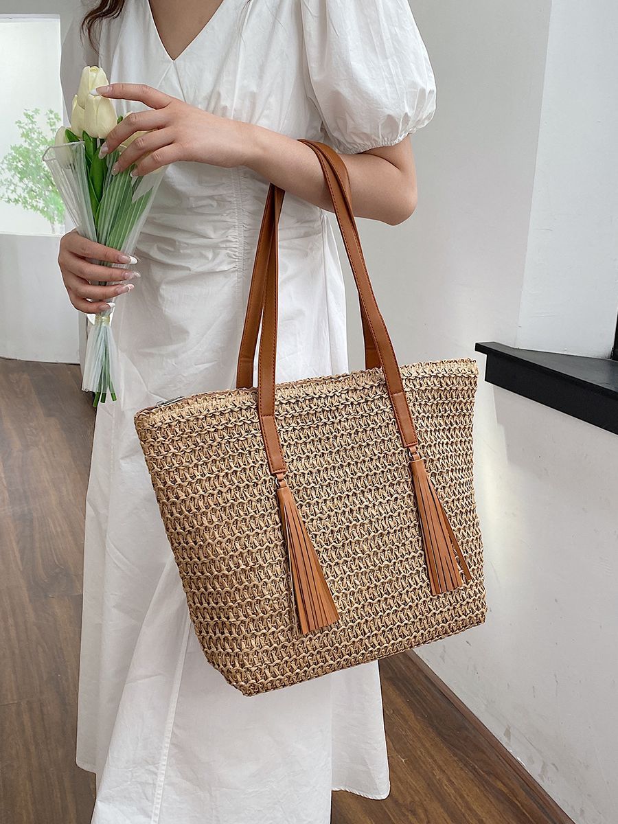 Large Capacity Handmade Storage Cotton And Linen Shoulder Bag