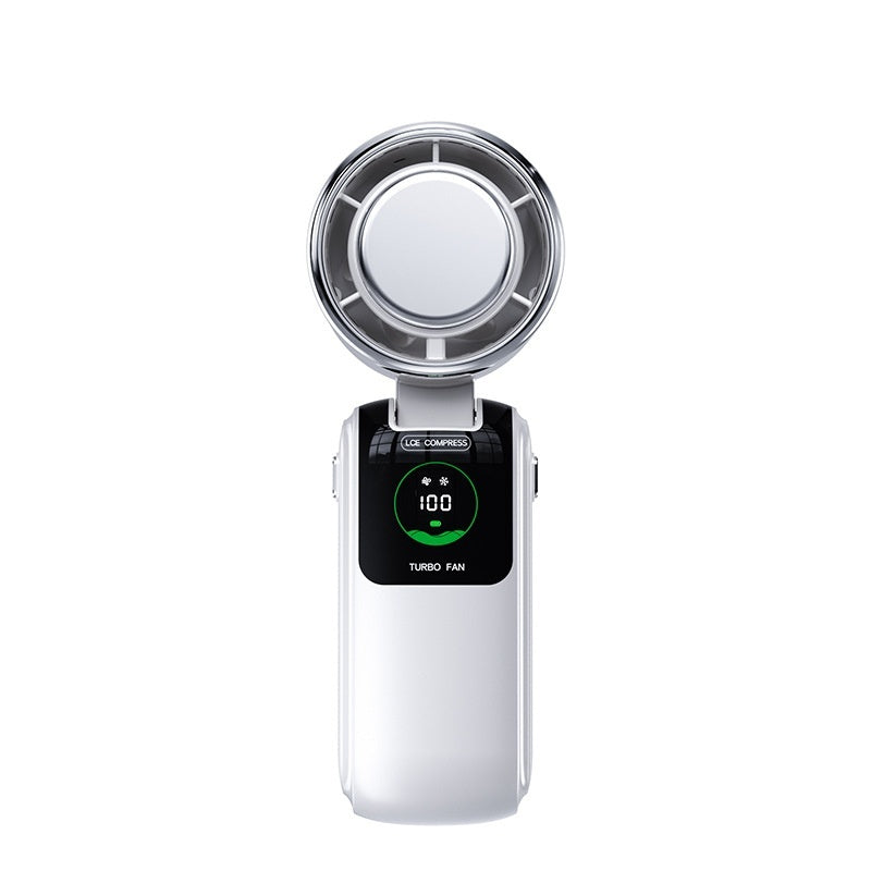 Ice Pack High-Speed Handheld Electric Fan Speed Adjustable Folding Mini USB Fan Portable Outdoor Hanging Neck Small Fan